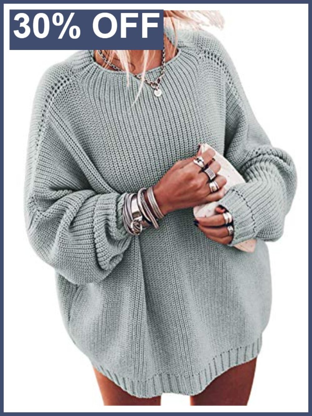 Oversized Chunky Knit Mock Neck Batwing Sleeve Pullover Sweater